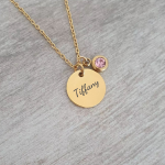 Lamia Personalized Name And Birthstone Necklace Stainless Steel Ready In 3 Days