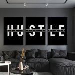 3PCS SET Unframed Canvas Poster Modern Art Hustle For Your Ideal Gift For Bedroom Living Room Corridor Wall Art Wall Decor Winte