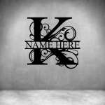 K - Alphabet Personalized Monograms - 600MM Grey