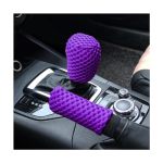 Auceli 2 Pack Car Gear Shift Knob Cover & Handbrake Cover Automotive Anti-slip Breathable Comfortable Handbrake Gear Shift Prote