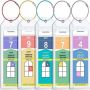 5 Pcs Colourful Metal Ring Luggage Tag Set Cruise Boarding Pass Holder