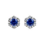 DESTINY Petal September sapphire Birthstone Earring With Swarovski Crystals