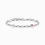 Bracelet Silver Blackened With Round Elements And Various Stones