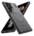Samsung Galaxy S24 Ultra Premium Slim Rugged Magsafe Case Clear Frosted Black Wlons