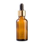 30ML Amber Glass Aromatherapy Bottle With Pipette - Black & Gold Collar 18 78