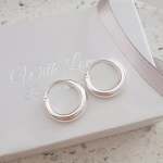 Keturah 925 Sterling Silver Pearl Half Hoop Earrings Size 2.4X14MM