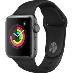 Apple Watch Series 3 38mm in Space Gray & Black Sport Band GPS Only