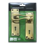 Kaufmann Lockset 2 Lever 6 Inch Victorian Scroll Brass Plated