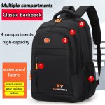 1PC Large Capacity Multi-layer Zippered Backpack Camping And Hiking Backpack Waterproof Commuting Leisure Sports Bag