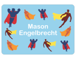 Ice Cream Tub School Label : Emoji Blue