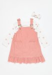PoP Candy Dress Romper & Headband Set - Pink & White