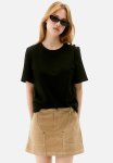 Button-detail T-Shirt - Black
