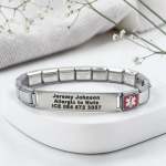 9MM Medical Alert Connector Charm Bracelet
