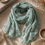 Calligraphy Rawedge Bamboo Scarf - Aqua Free