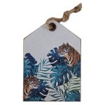 Wooden Gift Tag Tigers 8.5 Cm