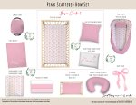 Cot Duvet Bedding Pink Scattered Bow Set