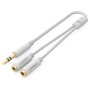 UGreen 10739 Aux 2 X 3.5 Mm Male To Female Adapter Audio Cable 0.25 Meter Length White