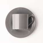 Maxim Cappuccino Cup & Saucer 4PCE Set In Gift Box Choose From 3 Colours - Dark Grey