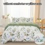 3PCS Fresh Duvet Cover Set Green Leaf Print Bedding Set Soft Comfortable Breathable Duvet Cover For Bedroom Guest Room 1 Duvet Cover + 2 Pillowcase Without Core