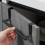 1PC Kitchen Towel Hook Stainless Steel Over-the-cabinet Towel Rack Multipurpose Punching-free Hanging Storage Holder For Kitchen