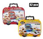 Boys Playset Parking Fire construct 42PC Marketplace Brits Bros