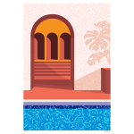Poolside Art Print - A3