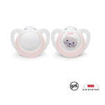 Nuk Silicone Star Soother 0-6 Months Rose cat
