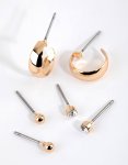 Goldair Gold Classic Stud & Hoop Earring Pack