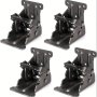 2/4PCS Foldable Bracket Self-lock Hinge Hardware With Screws Lock Extension Support For Table Leg Bed Leg Workbench Black