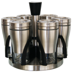 7 Piece Broad Glass Spice Jar Rotating Spice Rack- Gold