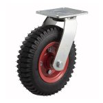 Black Rubber Tyre Pnuematic On Steel Rim Castor Xx- Series Air