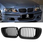 Dekewei E46 Grill Black Kidney Grille Compatible With Bmw 3 Series 2002-2005 E46 4-DOOR 320I 325I 325XI 330I 330XI Single Slat M