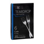 Teardrop Cake Fork Set 6 Piece