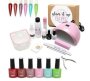 High Quality Uv/led Glam Gel Nail Polish Starter&soak Off Kit 19 Pink Lamp - Easter/pink Lamp Easter