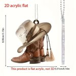 Cowboy Cowgirl Car Pendant Car Rearview Mirror Accessories Package Hanging Decoration