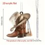 Cowboy Cowgirl Car Pendant Car Rearview Mirror Accessories Package Hanging Decoration