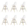 KCW-6 Pieces Of 25.5" Modern Style Eiffel Chair Counter Bar Stools Set - White