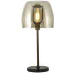 Cognac Table Lamp Metal And Glass