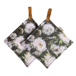 White Flowers Pot Holder