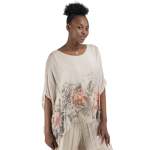 Floral Border Double Layer Silky Top - Stone Free