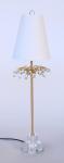 Crystal Glass Table Lamp With Brass Tear Design With Finial & Harp Shade 83X24CM