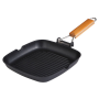 Square Grill Pan With Wooden Handle