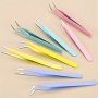 2pcs Stainless Steel Tweezers - Colorful Precision Craft & Jewelry Making Tools