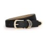 Belt Gold Buckle Ladies Elegant Faux Leather Waist Belt - 40IN