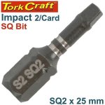 Tork Craft 2 PK Robertson No. 2 X 25MM Impact Insert Bit TCISQ0225C