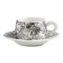 Monochrome Botanica Porcelain Cup & Saucer Set - White