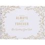 Always And Forever Our Wedding Guest Book White & Gold Medium Guest Book Leather / Fine Binding