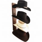 Mark Christopher Collection American Made 4 Hat Cowboy Hat Rack Crown Up Wall Mounted Hat Holder Rust Steel