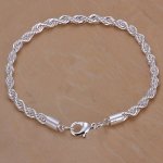 1PC Simple & Cute Style Silver Twist Bracelet With Secure Lobster Clasp Closure - Elegant Jewelry Accessory For Women Choose You