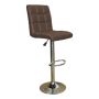 Brown Imprezza Faux Leather Barstool With Gear Lift And Swivel Function